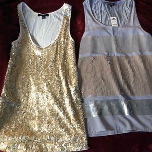 Two (2) Women’s Express Sequin Tops Size XS
